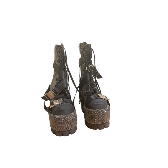 Dolls Kill, Baddie Mentality Size 7 Rhinestone Boots Says “Bad Bleep”￼ - Picture 4 of 12